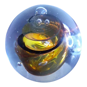 Vintage Signed Adam Jablonski Aj Poland Amber Swirl Art Glass Paper Weight