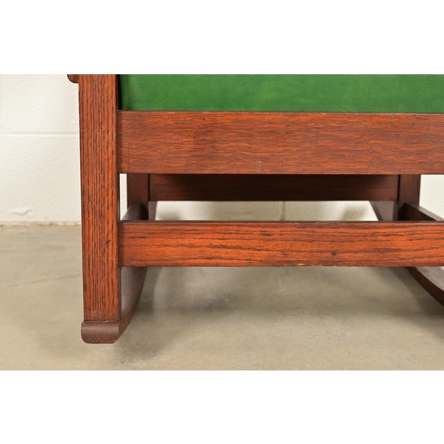 Brown Stickley Brothers Style Antique Mission Oak Arts & Crafts Rocking Chair, Circa 1900 For Sale - Image 8 of 13