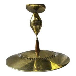 Vintage Mid-Century Bronze Saucer Light For Sale