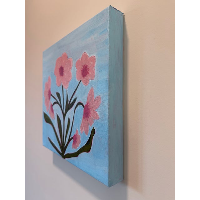 “Spring Pink,” Modern Abstract Floral Acrylic Painting On Stretched Canvas, Signed Melinda S Best, 2025, One Of A Kind...