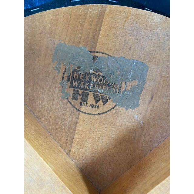 Leather Heywood-Wakefield Swivel Ottoman, Midcentury Modern, 1950s For Sale - Image 14 of 18