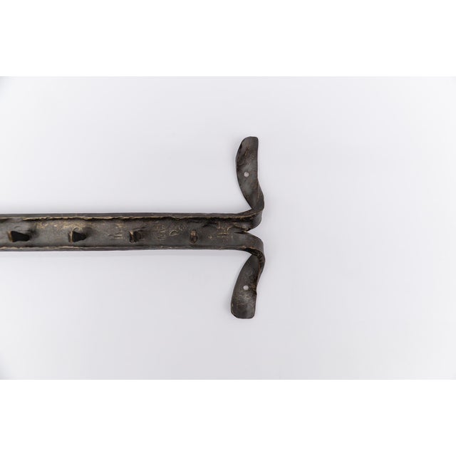 Mid-Century Modern French Handmade Wrought Iron Wall Coat Rack, 1960s For Sale - Image 4 of 9