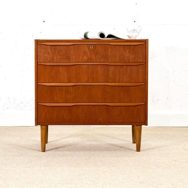 Brown Small Danish Chest of Drawers, 1960s For Sale - Image 8 of 15