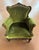 Late 19th Century Victorian Walnut and Green Velvet King and Queen Chairs, Set of Two For Sale - Image 4 of 7