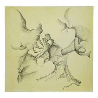 Serge Goldwitch, Glissements, Oil and Black Pen on Canvas, 2010s For Sale