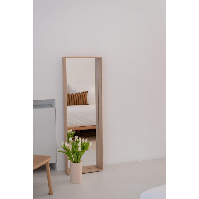 Contemporary Campo Minimalist Wall Mirror in Ash by Filipe & Viricel For Sale - Image 3 of 8