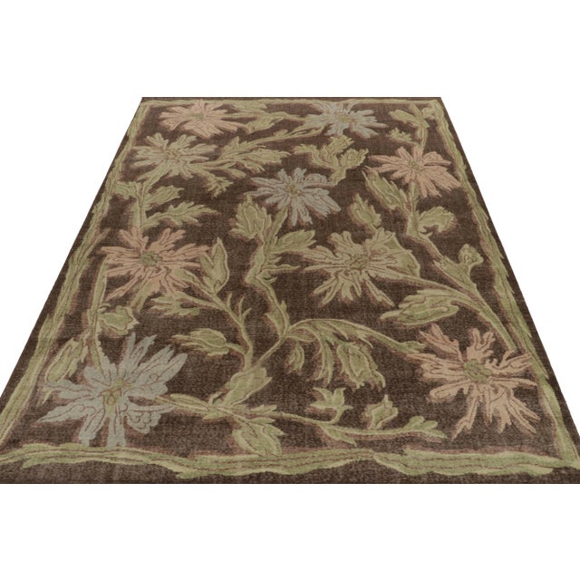 Contemporary Rug & Kilim’s Deco Flower Rug, 6x9 For Sale - Image 3 of 8