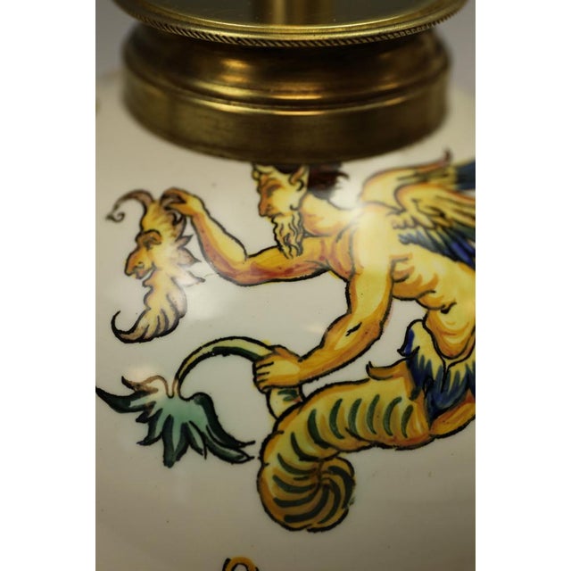 Renaissance Revival Italian Majolica Table Lamps, 1890, Set of 2 For Sale - Image 15 of 18
