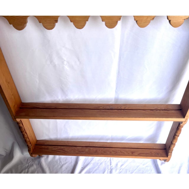 Vintage Natural Pine Wall Shelf Plate Rack For Sale In Dallas - Image 6 of 15