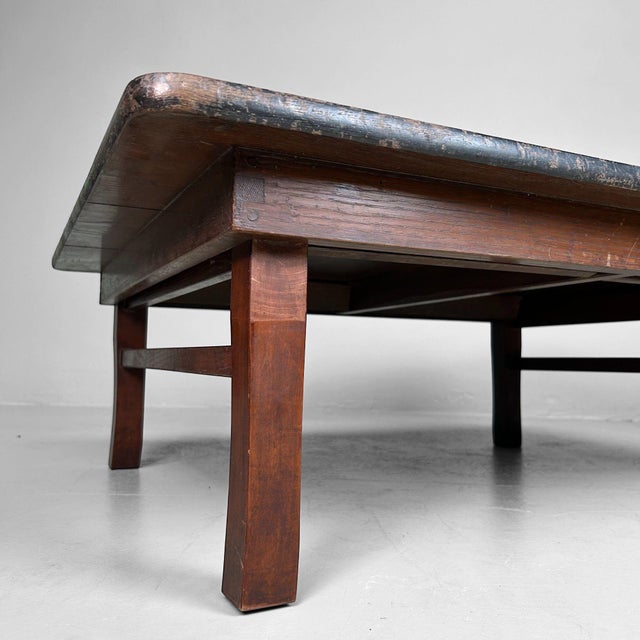Mid-Century Modern Vintage Japanese Wooden Folding Leg Table, 1920s For Sale - Image 3 of 18