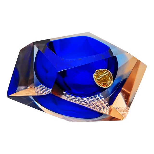 Vintage Italian Ashtray in Murano Glass by Flavio Poli for Seguso, 1960s For Sale