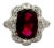 Mid-Century 3.00 Carat No-Heat Ruby Diamond 18k White Gold Ring, Gia Certified For Sale