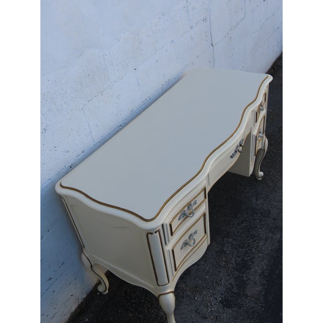 Bassett French Shabby Chic Painted Vanity Writing Desk 6237 For Sale - Image 16 of 18