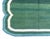 Handmade Cotton Area Vegetable Dyed Rug, Forest Green, Cream and Teal Blue Scalloped Dhurrie - 12'x15' For Sale - Image 10 of 10