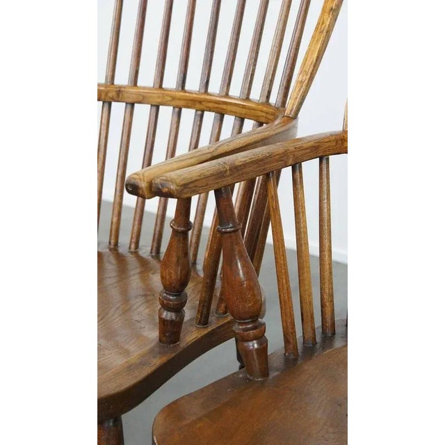 English Windsor Stickback Chairs in Elm, Set of 4 For Sale - Image 15 of 18