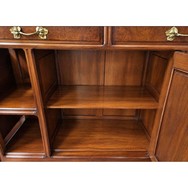 1900s Antique French Walnut & Burl Walnut Server / Buffet / Sideboard With Mirror For Sale - Image 13 of 18