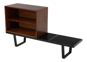 George Nelson Basic Series Cabinet on Ebonized Herman Miller Bench 1960s - a Pair