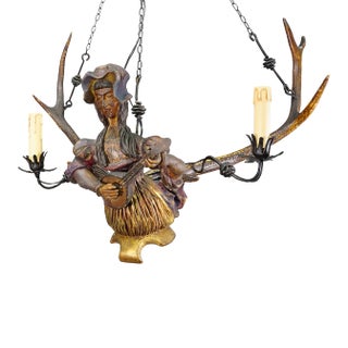 Antique Lusterweibchen With Muenchner Kindl, Germany 1900 For Sale