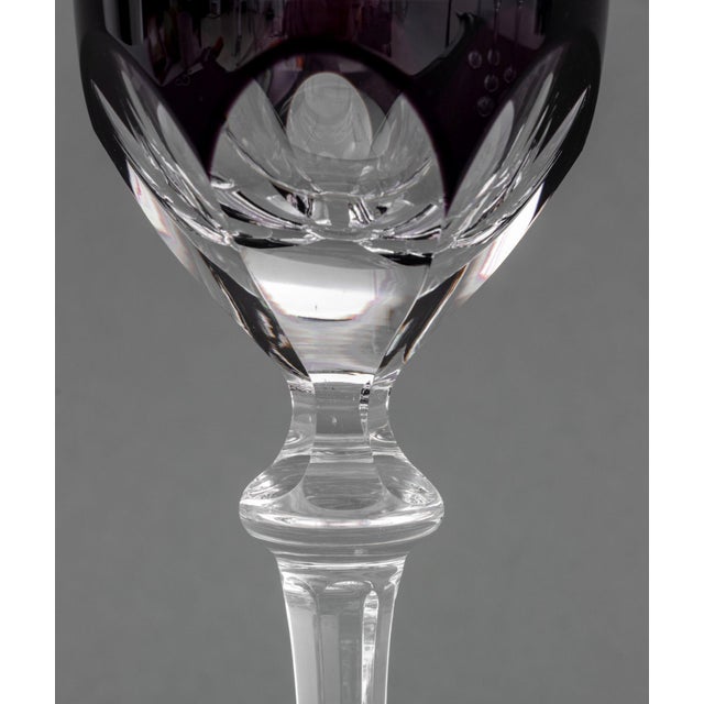 Late 20th Century Bohemian Cut-Crystal Wine Glasses, 7 For Sale - Image 5 of 8