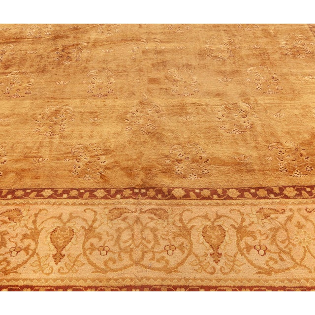Antique Indian Amritsar Handmade Wool Rug For Sale - Image 4 of 9