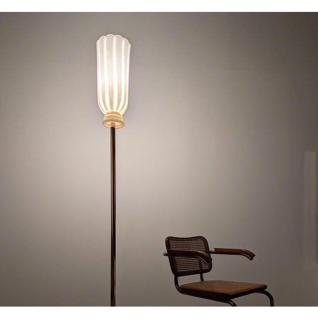 Mid-Century Modern XII Apostoli Murano Glass Floor Lamp 24-KT Gold from Barovier and Toso, 2002 For Sale - Image 3 of 18