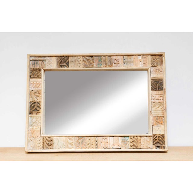 1960s Abstract Carving Indian Mirror For Sale - Image 5 of 8