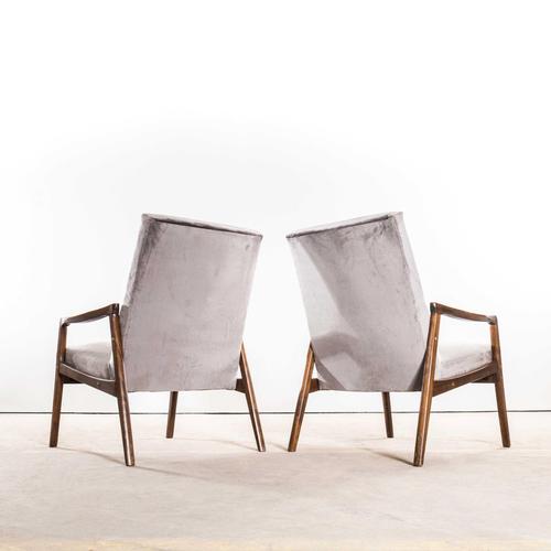 Armchair in Grey Cotton Velvet by Jaroslav Šmídek, 1950s For Sale - Image 6 of 9