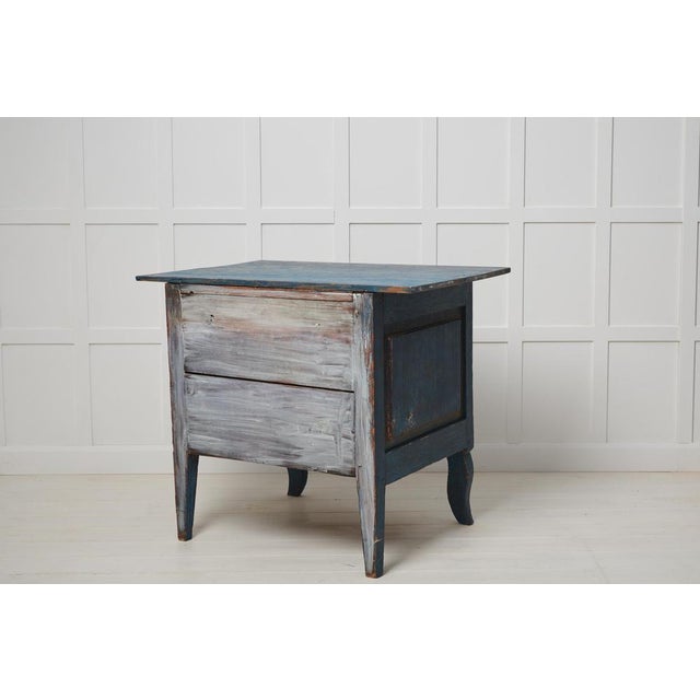Blue Small Antique Swedish Blue Folk Art Sideboard For Sale - Image 8 of 14