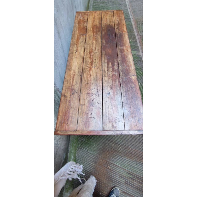 Workbench in Oak with Iron Base For Sale - Image 4 of 8