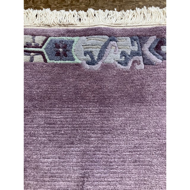 2000 - 2009 Hand-Knotted Art Deco Style Nepal Rug 2'3" X 4'4" For Sale - Image 5 of 5