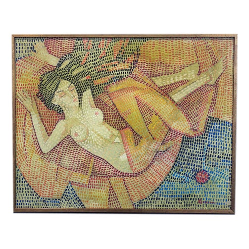 Cornelio Geranzani, Nude, 1910, Oil on Canvas For Sale