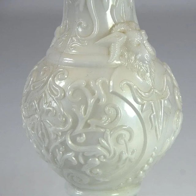 Cream French Pressed Glass Table Lamp, 1960s For Sale - Image 8 of 11