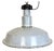 Large Mid-Century Industrial Grey Enamel Factory Lamp, 1950s For Sale