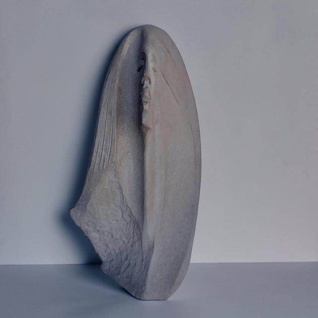 1980s 1980s Deco Sandstone Ceramic Abstract Woman Sculpture For Sale - Image 5 of 9