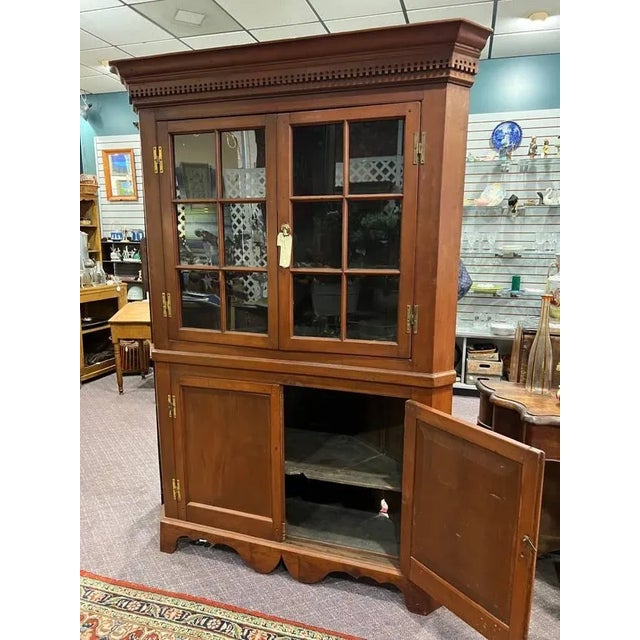 19th Century Antique 12 Panel Corner Cupboard For Sale - Image 10 of 13