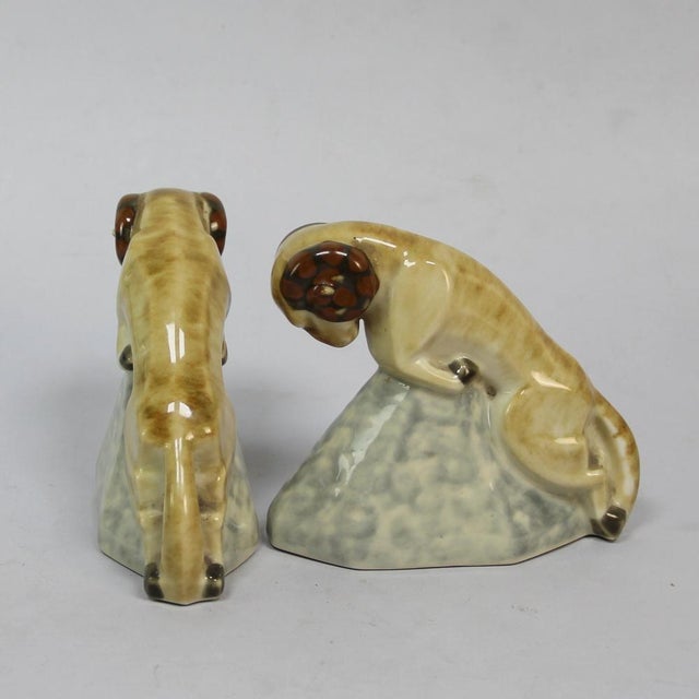 1930s Art Deco Bookends by Camille Tharaud for Limoges, 1930s, Set of 2 For Sale - Image 5 of 7