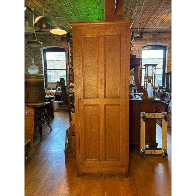 American Vintage Railroad Office Oak Filing Caninet For Sale - Image 3 of 9