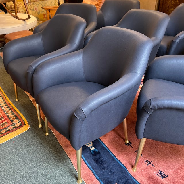 Lee Industries Model 700941 Navy Dining Chairs, Set of Eight Chairish