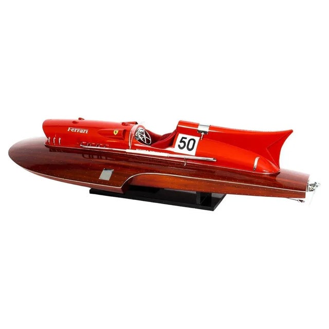 Vintage Ferrari Hydroplane Model, 1950s For Sale - Image 18 of 18