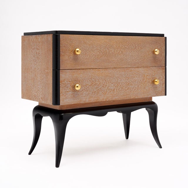 Chest of drawers from the Art Deco period in France by iconic furniture stylist Dominique. This piece has two dovetailed...