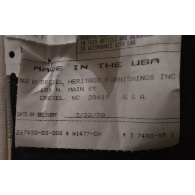 1990s Beautiful Pair of Drexel Heritage Slipper Chairs 1998 For Sale - Image 5 of 9