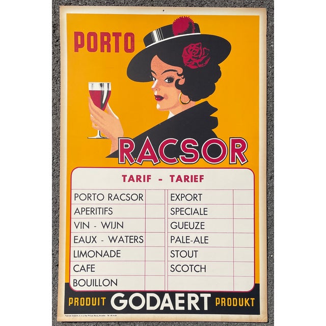 Art Deco 1939 Porto Racsor European Advertising Poster For Sale - Image 3 of 3