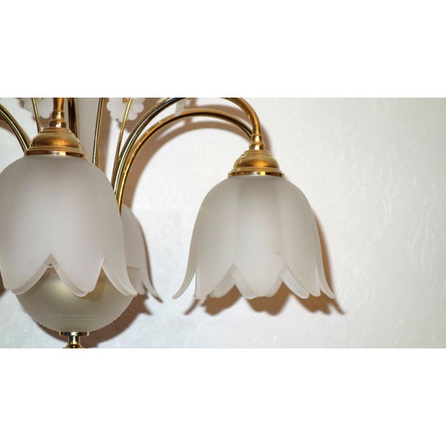 Antique Gilded Metal and Glass Chandelier from Unbekannt, 2000s For Sale - Image 4 of 10