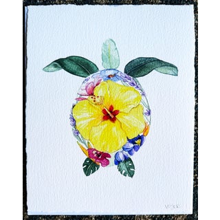 Original Signed Sarah Voyer “Sea Turtle” Print For Sale