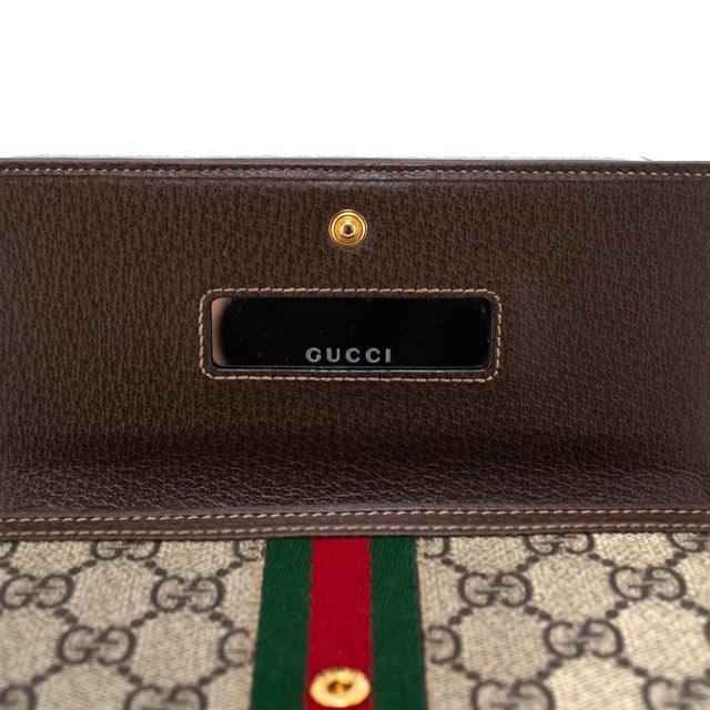 Gucci Ophidia Gg Supreme Web Brown Leather Woc Wallet For Sale - Image 9 of 11