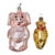 Vintage German Glass Pig & Teddy Bear Christmas Ornaments – Pair For Sale