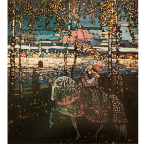 1990 After Wassily Kandisnsky "Riding Couple", First Edition Post-Impressionist Poster