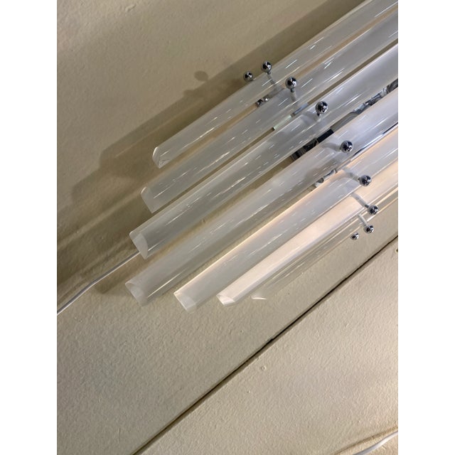 Set of 2 Sanded Murano Glass Bars Wall Sconces in Decò Style For Sale - Image 6 of 12