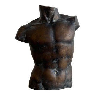 1980s Resin Faux Bronze Bust For Sale