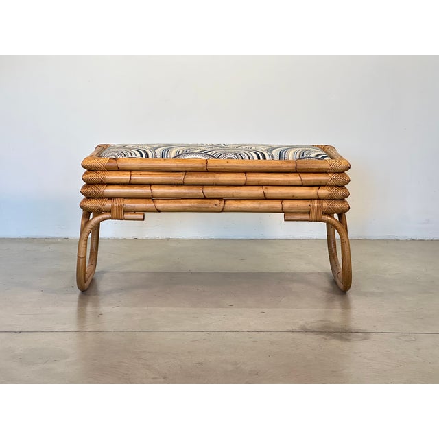 Mid-Century Modern Bamboo Rocking Bench in the style of Vivai Del Sud, 1970s For Sale - Image 3 of 14